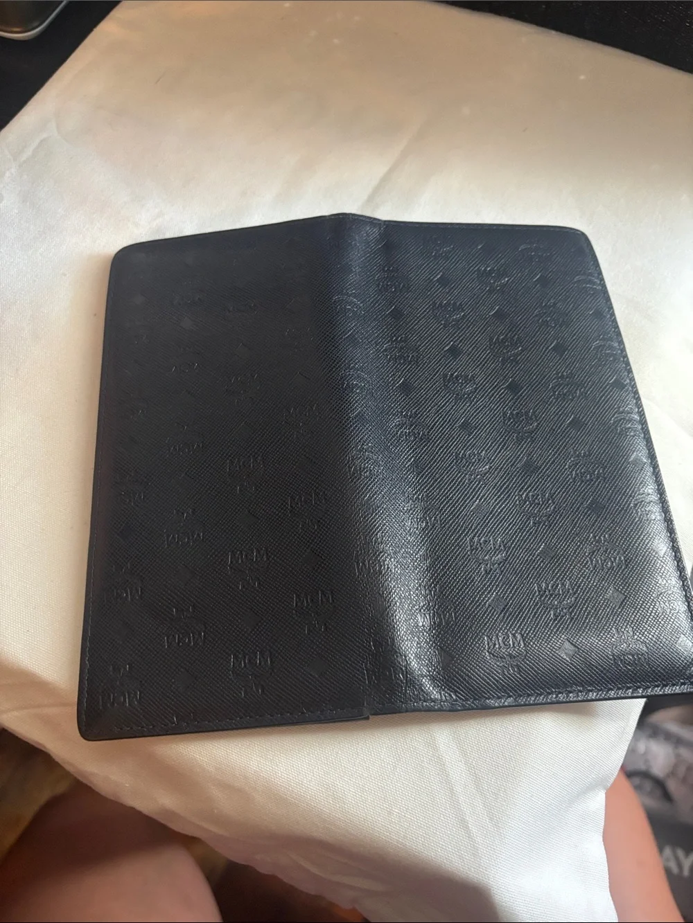 MCM Blue  Embossed Long Bifold Wallet